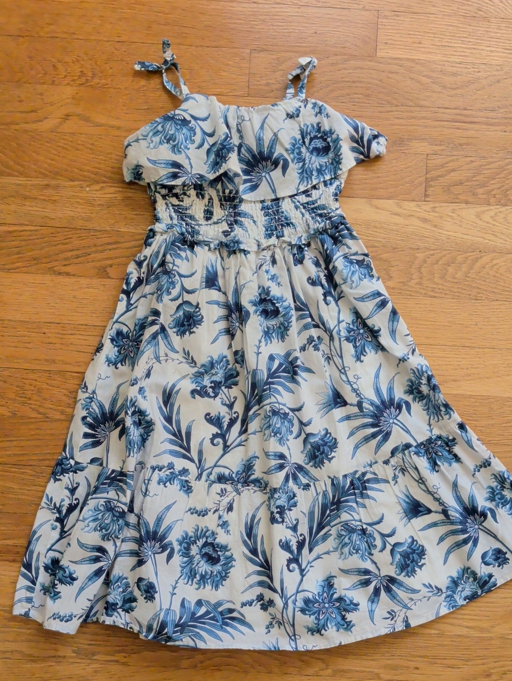Janie and Jack White Sundress with Blue Floral Print